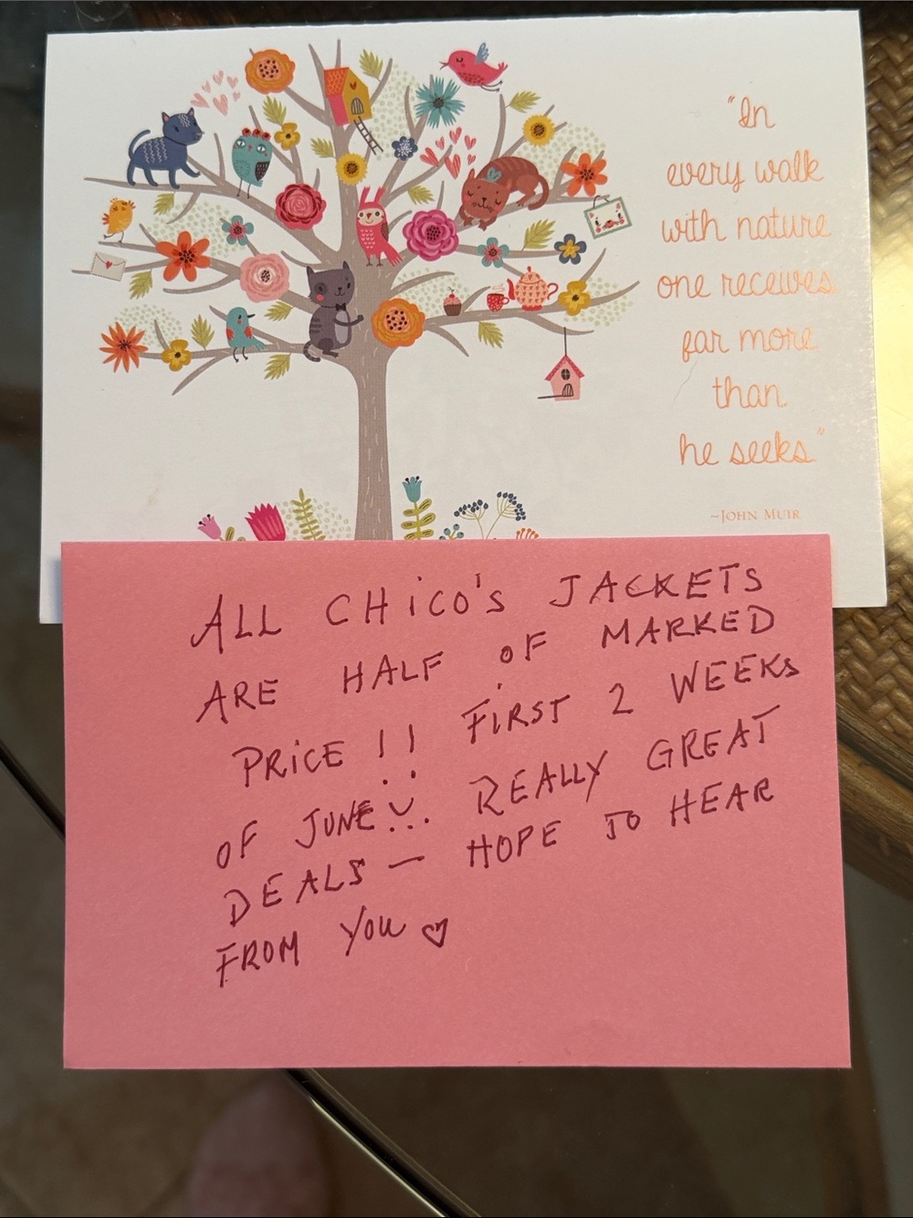 Floral Tree Greeting About Sale Announcement!